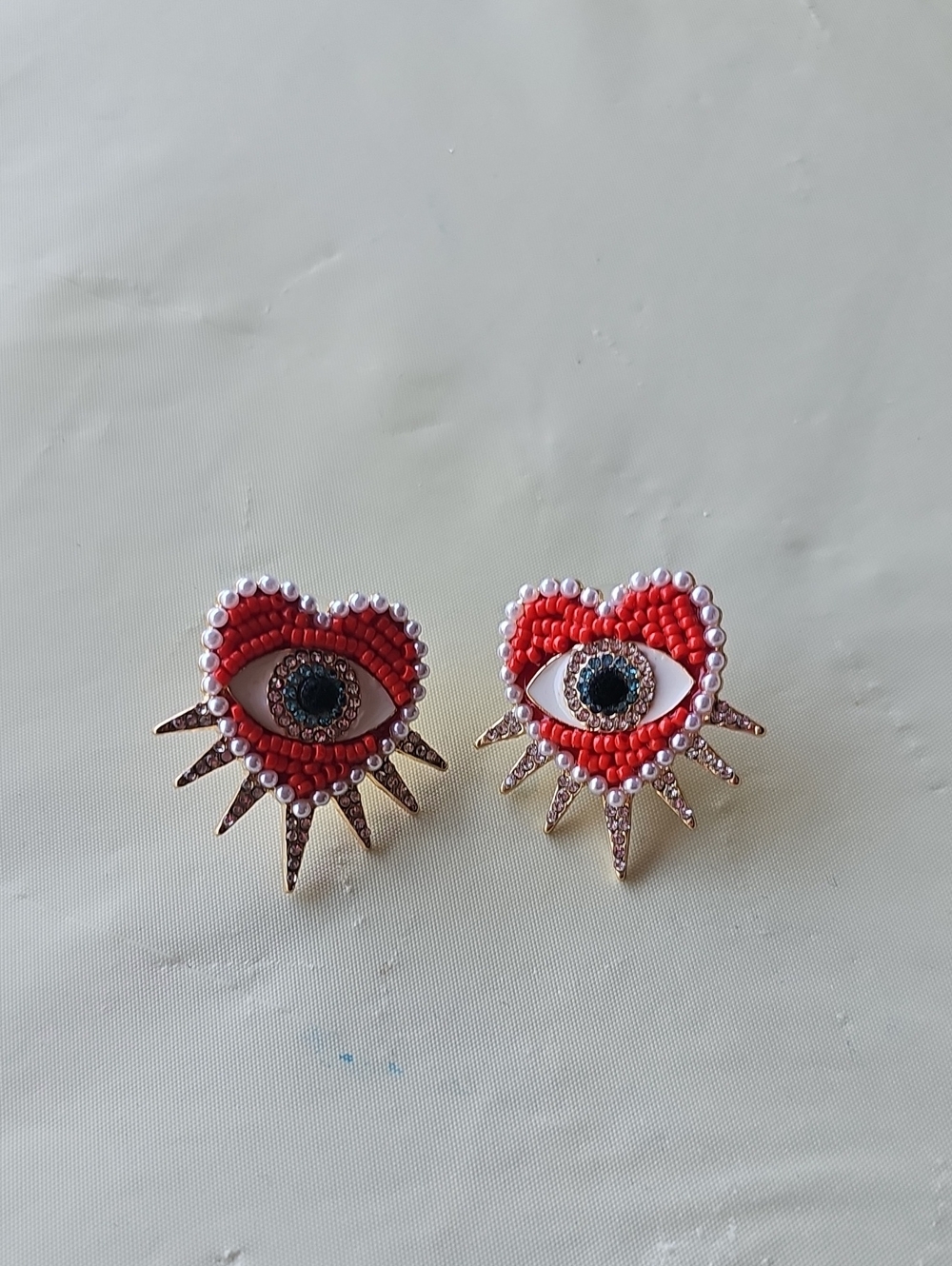 Baublebar Red Heart Eye Stud Earrings - Fashion Women Jewelry